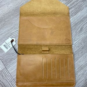 Hearth and Hand Cognac leather trifold wallet